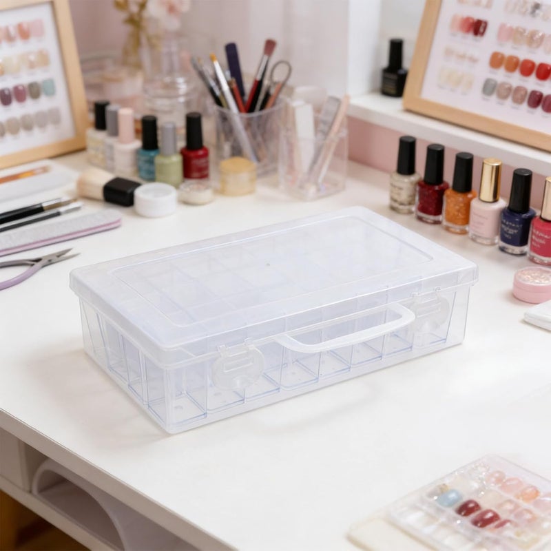 CIMAXIC 1 Set Diamond Art Bead Storage: Handheld Bead Storage Container - 48 Compartments Nail Rhinestone Organizer Case for Manicure Tools, Hardware - Image 5
