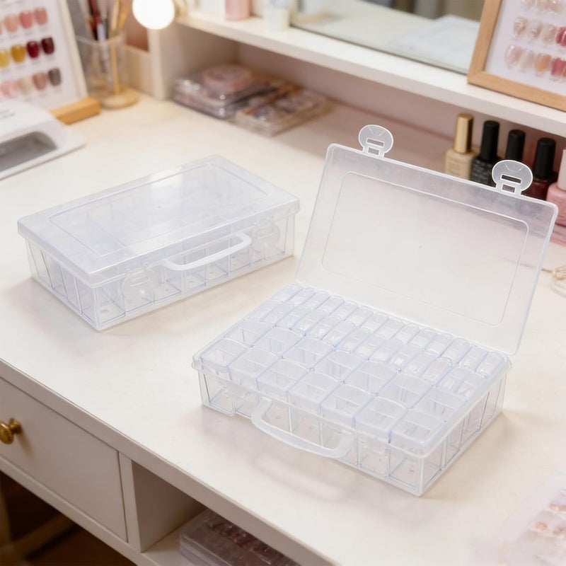 CIMAXIC 1 Set Diamond Art Bead Storage: Handheld Bead Storage Container - 48 Compartments Nail Rhinestone Organizer Case for Manicure Tools, Hardware - Image 4