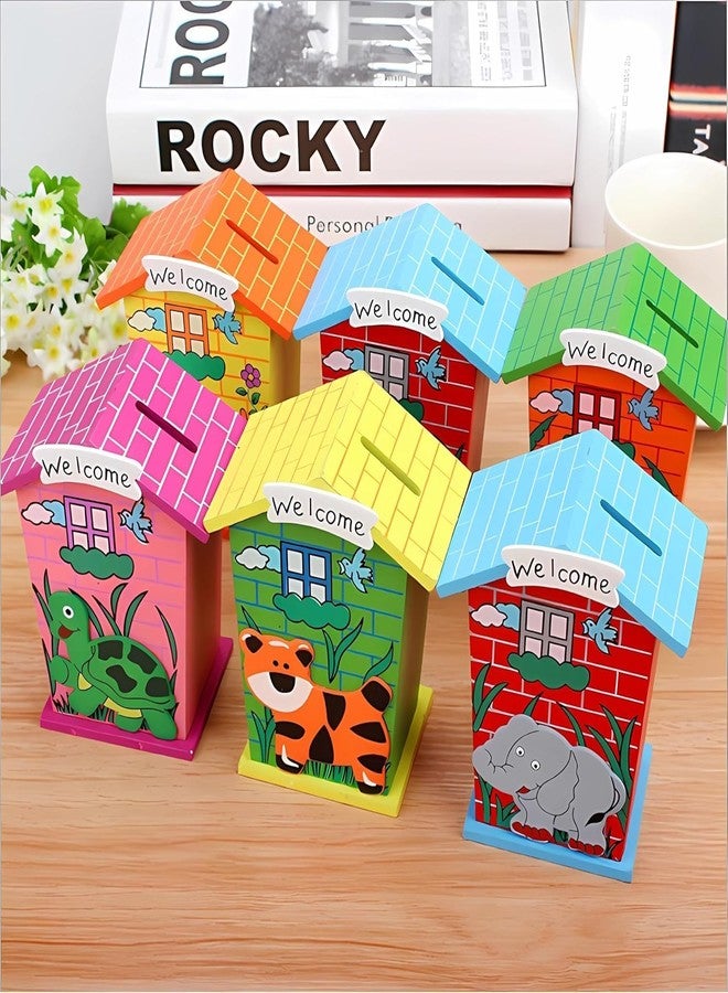 Artlicious 48 pcs Wooden Piggy Banks for Kids, Savings Challenge Box, Cashbox,Cash Vault Wooden Savings Box Coin Banks - Return Gift for Kids Birthday Age 6-10 (Pack of 48PCS) - Image 3