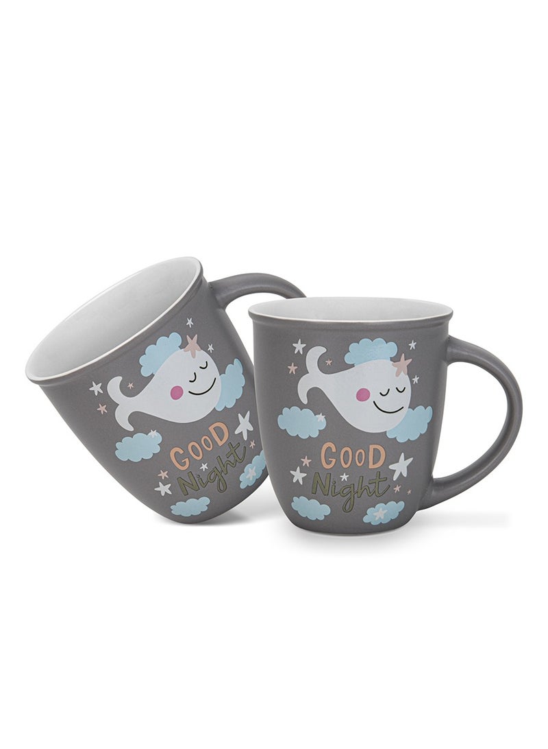 Fissman 2-Piece Mugs 380ml Good Night New Bone China - Image 1