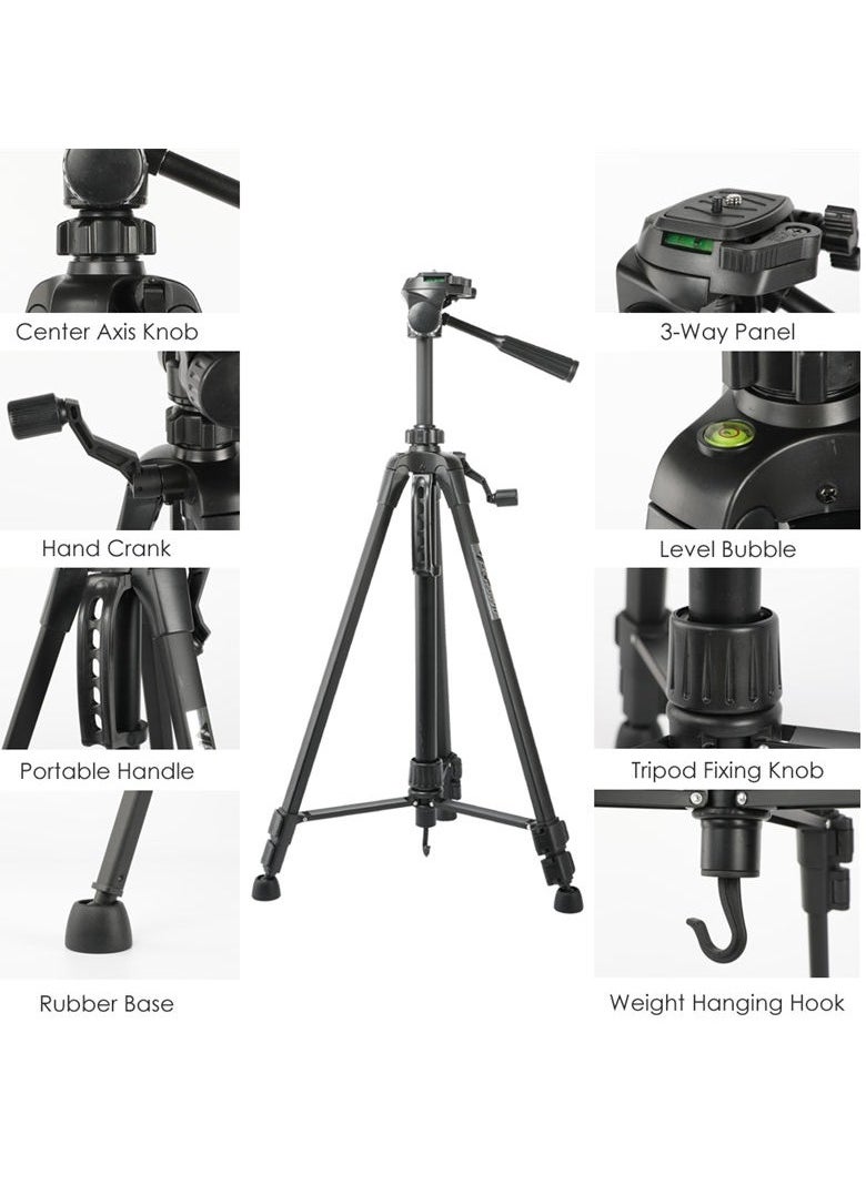 BC 55-Inch Camera Tripod Stand for iPhone, Android & DSLR – Lightweight Aluminum Tripod with 360° Rotating Holder, Wireless Remote & Carry Bag – Perfect for Video Recording & Photography  - Image 5