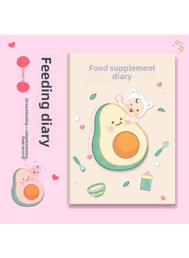 Children's Height And Weight Record Book Daily Nursing Diet Notebook Souvenir Book Nursing File Nursing Diary Book-Color:Food Supplement Diary Universal (nursing + Food Supplement)  - Image 1