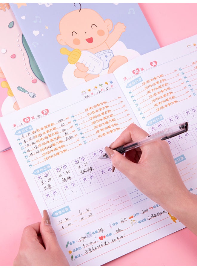 Children's Height And Weight Record Book Daily Nursing Diet Notebook Souvenir Book Nursing File Nursing Diary Book-Color:Food Supplement Diary Universal (nursing + Food Supplement)  - Image 3