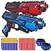 POKONBOY 2 Pack Blaster Toy Guns for Boys Fit for Nerf Guns Darts 6Dart Rotating Barrel Foam Bullets Hand Gun Toys with 80 Refill Darts and 2 Wristbands Gifts for 6 7 8 9 10 Years Kids Christmas - Image 4