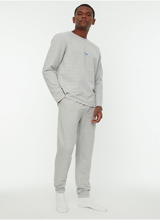 trendyol Pajama Set - Gray - Plain  - Image 1