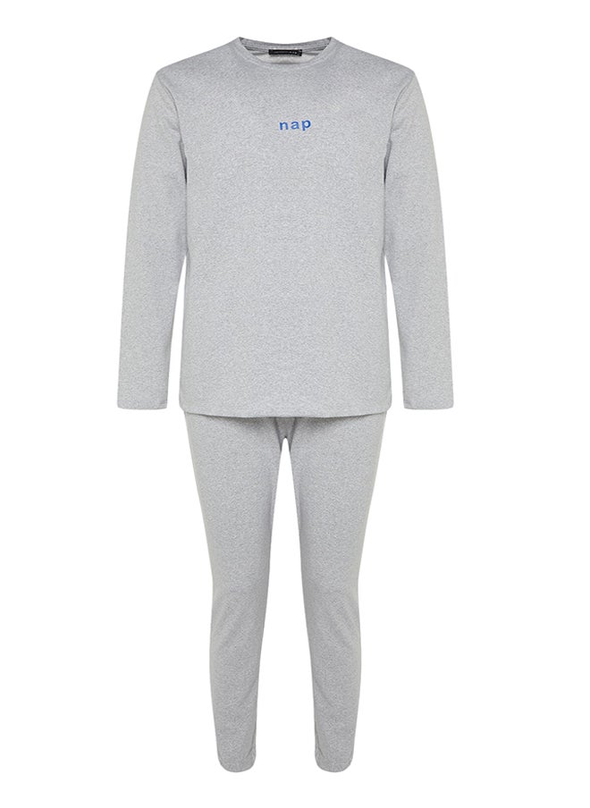 trendyol - Pajama Set - Gray - Plain - Image 1