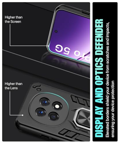AIBEX Armor Back Cover Compatible for Oppo F29 Pro 5G| Rugged Shockproof Case with Ring Holder & Kickstand | Military-Grade Protection | Magnetic Car Mount Compatible - Image 5