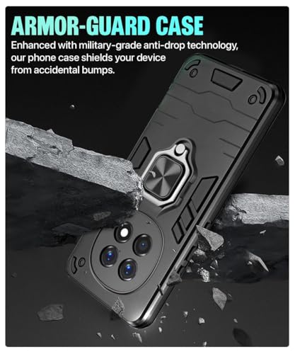 AIBEX Armor Back Cover Compatible for Oppo F29 Pro 5G| Rugged Shockproof Case with Ring Holder & Kickstand | Military-Grade Protection | Magnetic Car Mount Compatible - Image 4