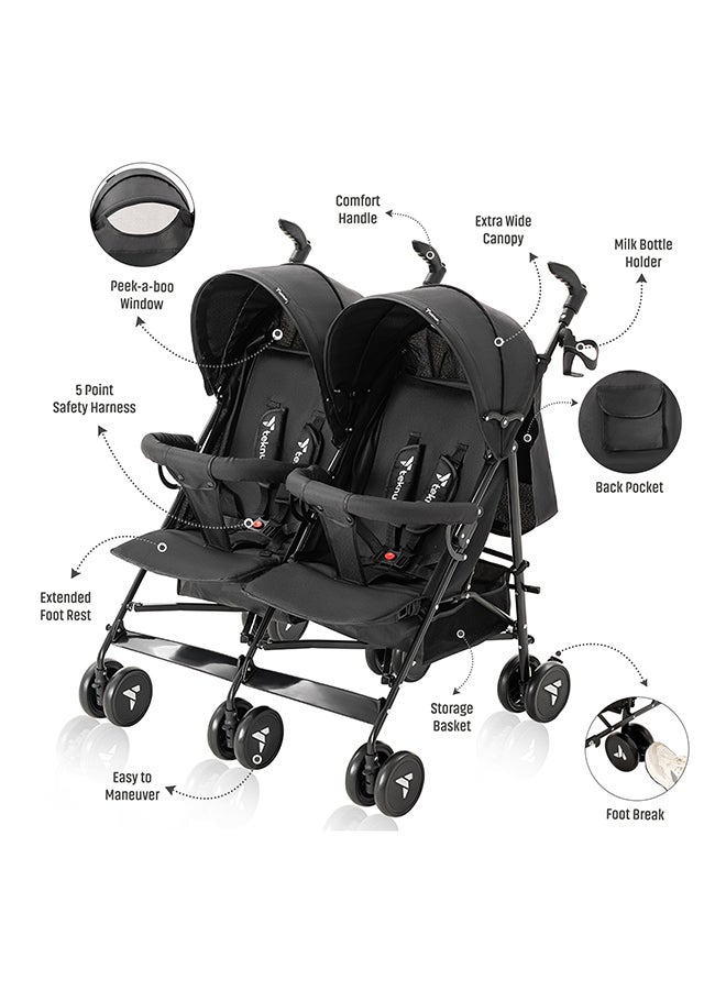 TEKNUM Lightweight Baby Twin Stroller Fellow, Easy To Maneuver - Black  - Image 2