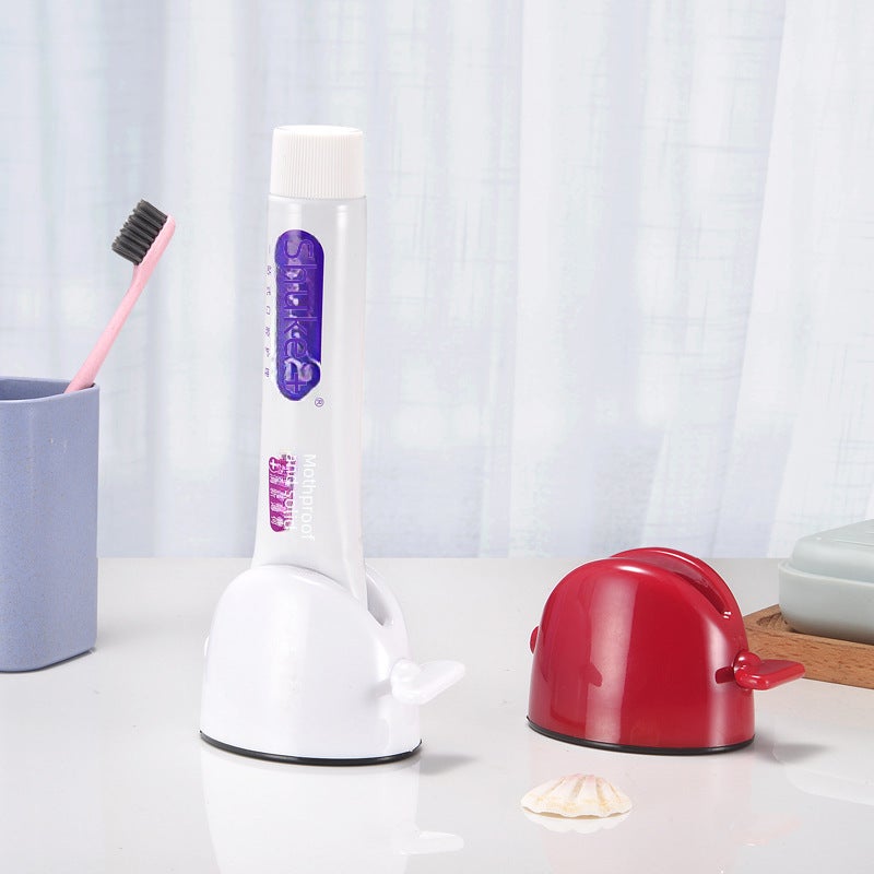 Bathroom Toothpaste Squeezer Dispenser Holder White 