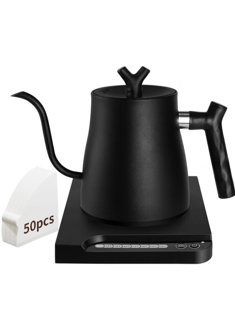 DSP Electric Gooseneck Kettle 1L 1000W Water Kettle for Pour-over Coffee & Tea, 304 Stainless Steel Coffee and Tea Pot, Constant Temperature Coffee Kettle - Image 1