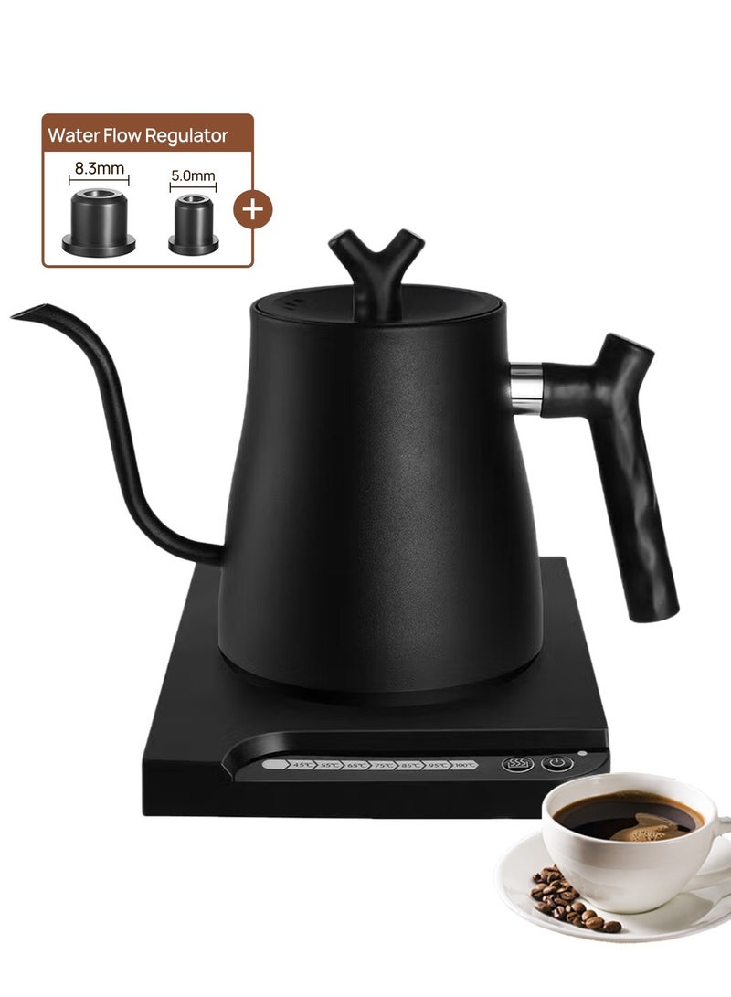 DSP Electric Gooseneck Kettle 1L 1000W Water Kettle for Pour-over Coffee & Tea, 304 Stainless Steel Coffee and Tea Pot, Constant Temperature Coffee Kettle - Image 1