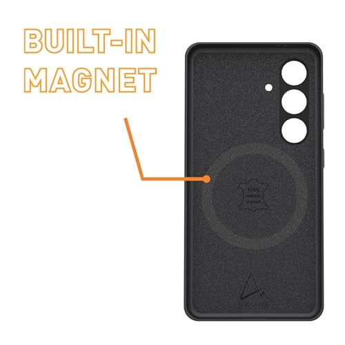Armor Leather Magnetic Case for Samsung Galaxy S24 Series Charcoal Grey S24 - Image 3