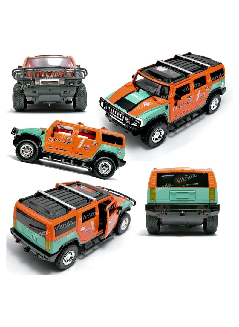 Vikrida 1:16 Scale Opening Plastic Doors Monster Truck with Oversized Tires, Radio and RTR Beast Buggy - Orange - Image 3