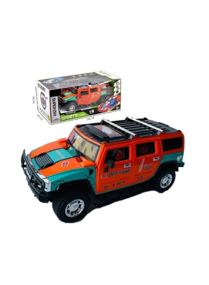 Vikrida 1:16 Scale Opening Plastic Doors Monster Truck with Oversized Tires, Radio and RTR Beast Buggy - Orange - Image 1