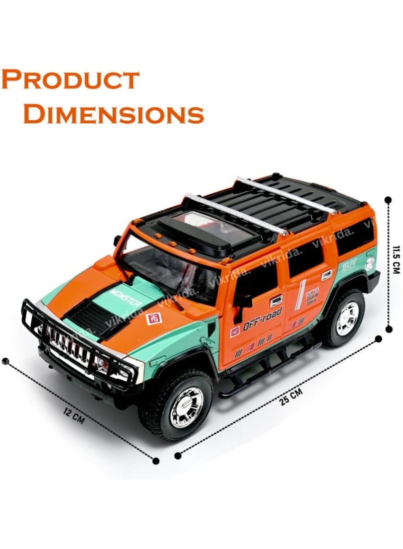 Vikrida 1:16 Scale Opening Plastic Doors Monster Truck with Oversized Tires, Radio and RTR Beast Buggy - Orange - Image 2