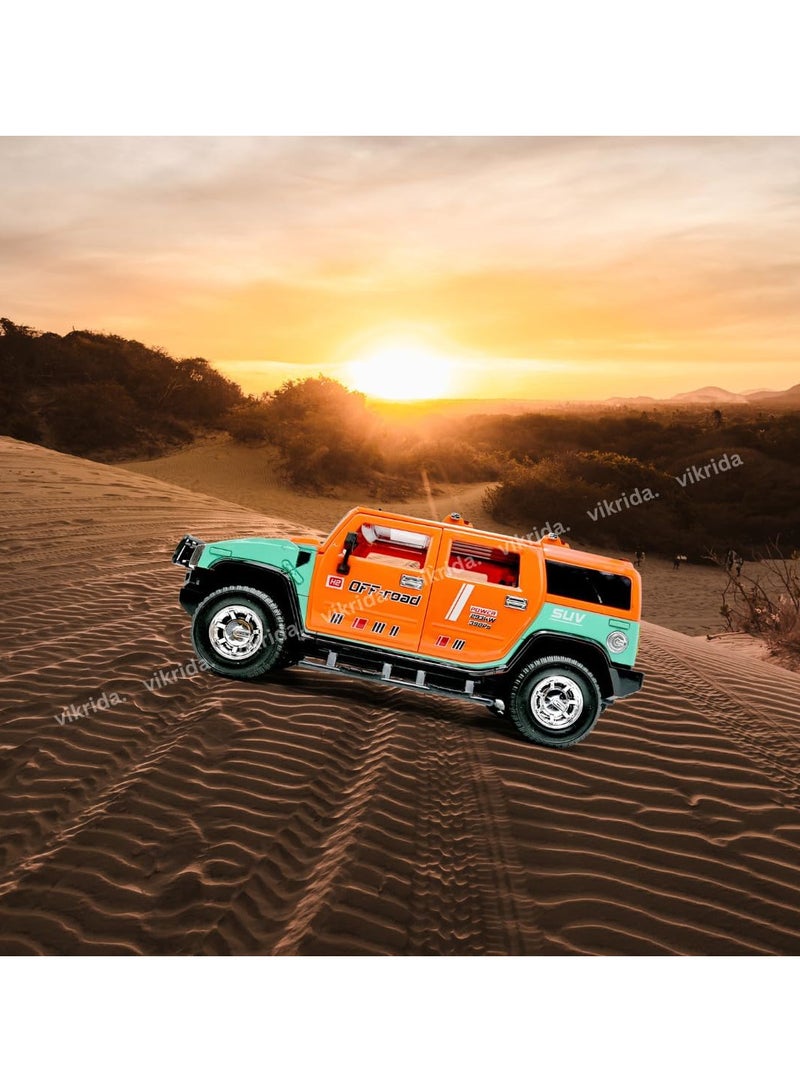 Vikrida 1:16 Scale Opening Plastic Doors Monster Truck with Oversized Tires, Radio and RTR Beast Buggy - Orange - Image 4