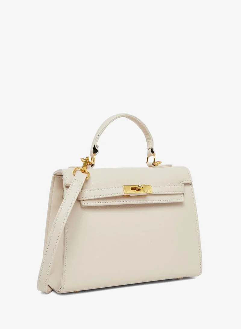 Styli Women Beige Satchel Handbag