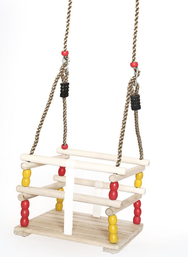 PLAYBERG Wooden Baby Swing with Hanging Ropes, for Babies and Toddlers - Image 1