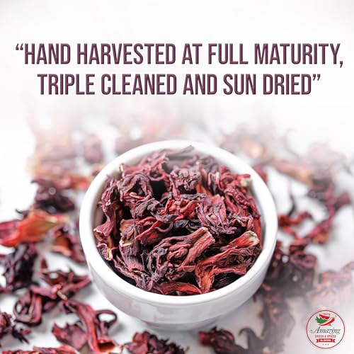 Amazing Chiles & Spices Hibiscus Flowers 2lb 32oz  All Natural Triple Cleaned  Whole Soft Flowers and Petals  Flor de Jamaica Great for Hot or Iced Tea and Agua Fresca By Amazing Chiles and Spices - Image 5