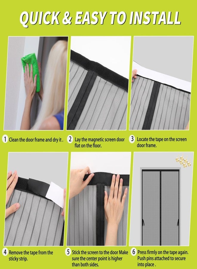 Iduontis Magnetic Screen Door - Fit for Door Size:40x83 Inch, Screen Itself Size:42" x 84", Hands Free Mesh Partition,Heavy Duty Screen Door Mesh Curtain Keeps Bugs Out, Frame Hook & Loop, Pet and Kid Friendly - Image 4