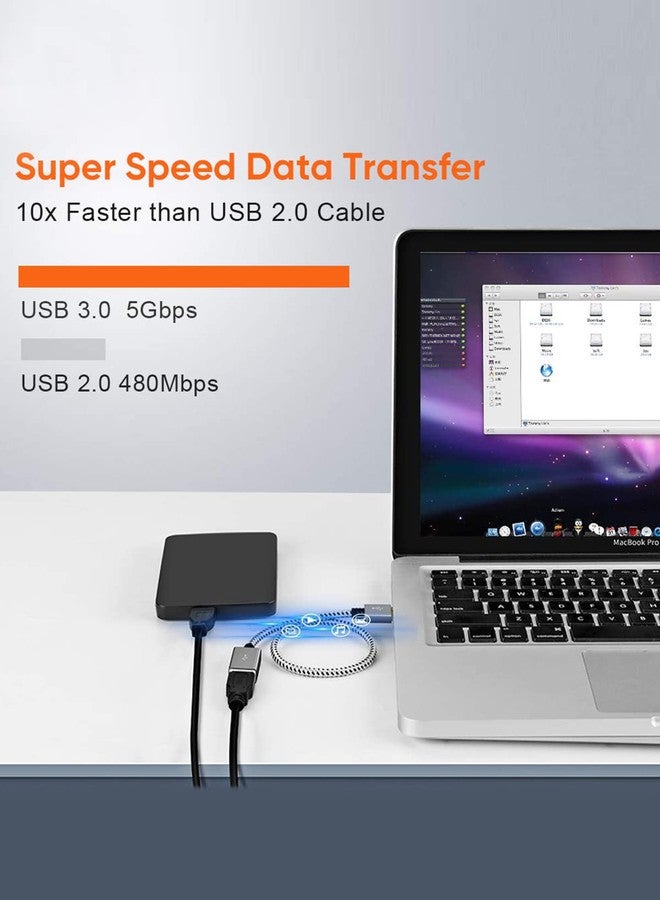 CableCreation Short USB 3.0 Extension Cable 1FT, USB 3.0 A Male to Female Extension Cable Extender Cord for VR, PlayStation, Keyboard, Printer, Space Gray 0.3M - Image 4