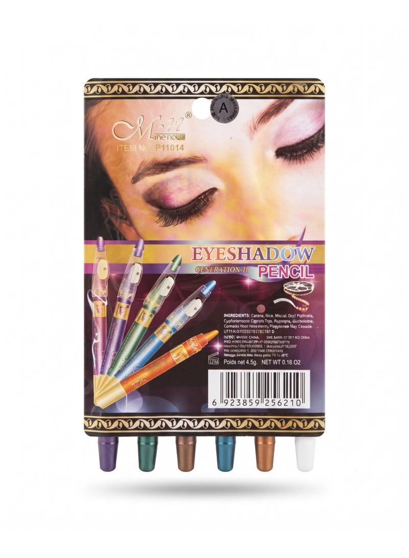 Mn MENOW MeNow Eyeshadow Pencil Set of 6 with Sharpener, Set No. A - Image 4
