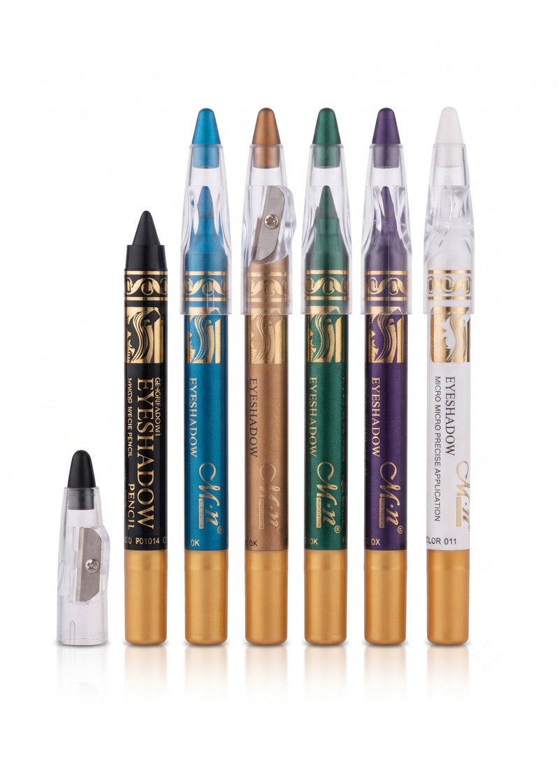 Mn MENOW MeNow Eyeshadow Pencil Set of 6 with Sharpener, Set No. A - Image 1