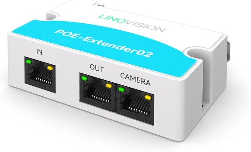 LINOVISION موسع POE صغير من بمنفذين يصل إلى 1000 قدم، طاقة عبر الإيثرنت عبر كابل Cat5/6، مقسم POE لجهازي POE مثل كاميرات IP وهواتف IP - Image 1