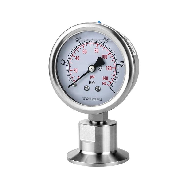 2 Inch 64mm Tri Clamp Diaphragm Pressure Gauge 0 0.1Mpa Range - Image 1