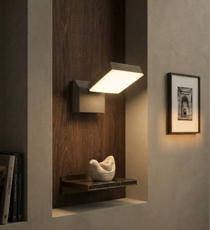 Modern square wall sconce with warm LED lighting - Image 2