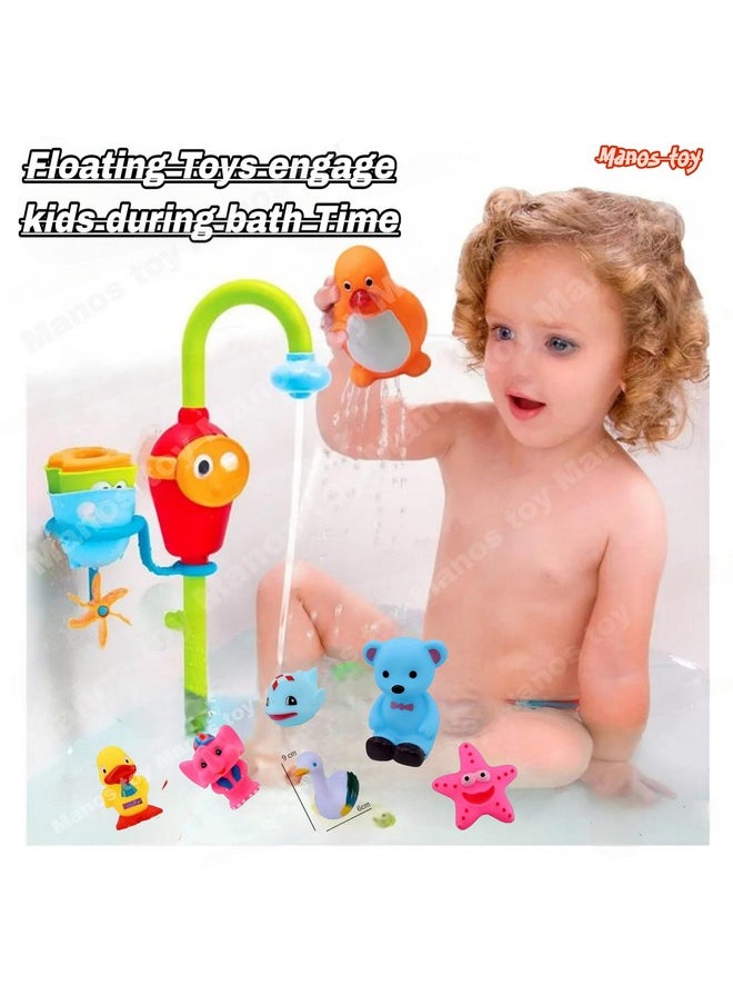 Manos Set of 6 Big Size Chu Chu Animal Shape Bath Toys, Elephant, Duck, Swan, Fish, Starfish, Bear Bath Toy  - Image 2