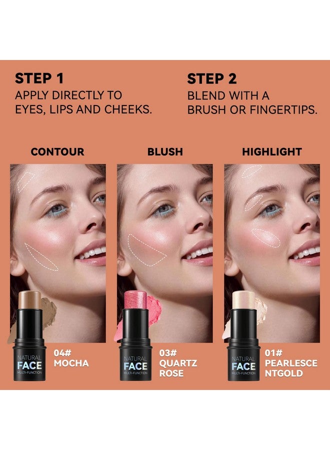 LemonSac 3Pcs Cream Contour Stick Makeup Kit, Shades With Highlighter Stick, Blush Stick And Bronzer Contour Stick For Sculpt The Cheeks, Long Lasting, Waterproof, Matte & Dewy Finish (Light) - Image 3