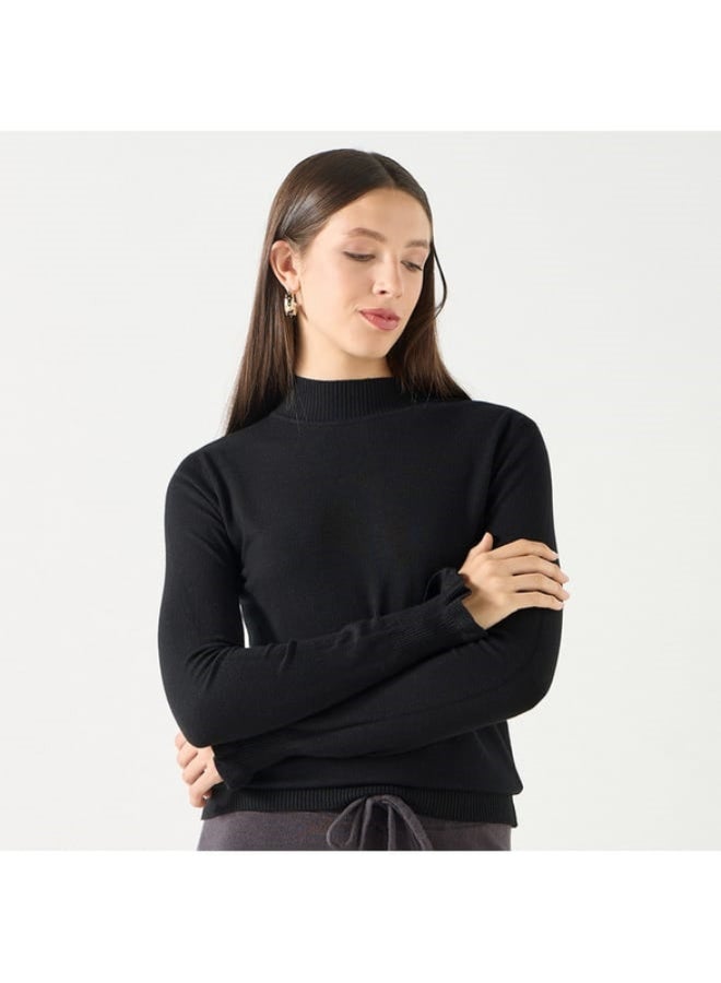 2Xtremz 2Xtremz Ribbed Funnel Neck Sweater with Long Sleeves  - Image 2