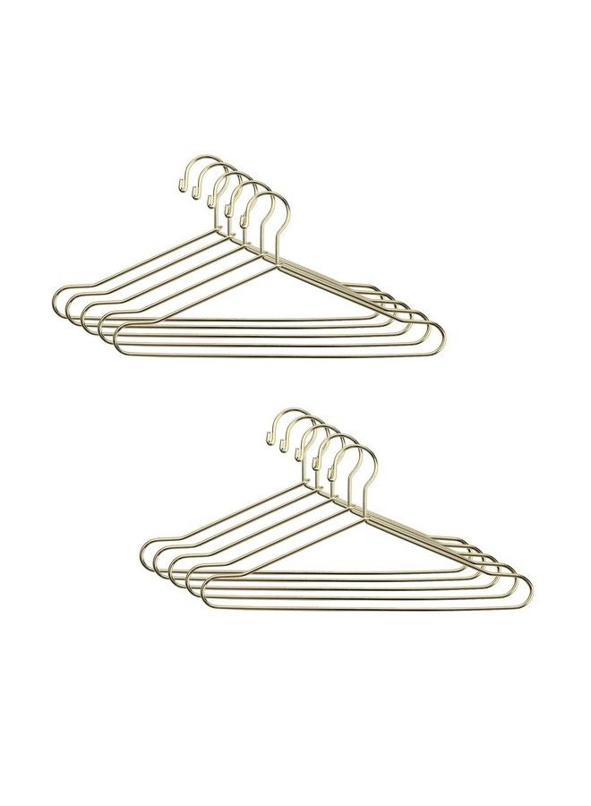 JANOU 10Pcs Cute Dollhouse Clothes Hang Miniature Wire Clothes Stand (Gold) - Image 2