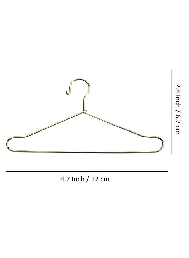 JANOU 10Pcs Cute Dollhouse Clothes Hang Miniature Wire Clothes Stand (Gold) - Image 3