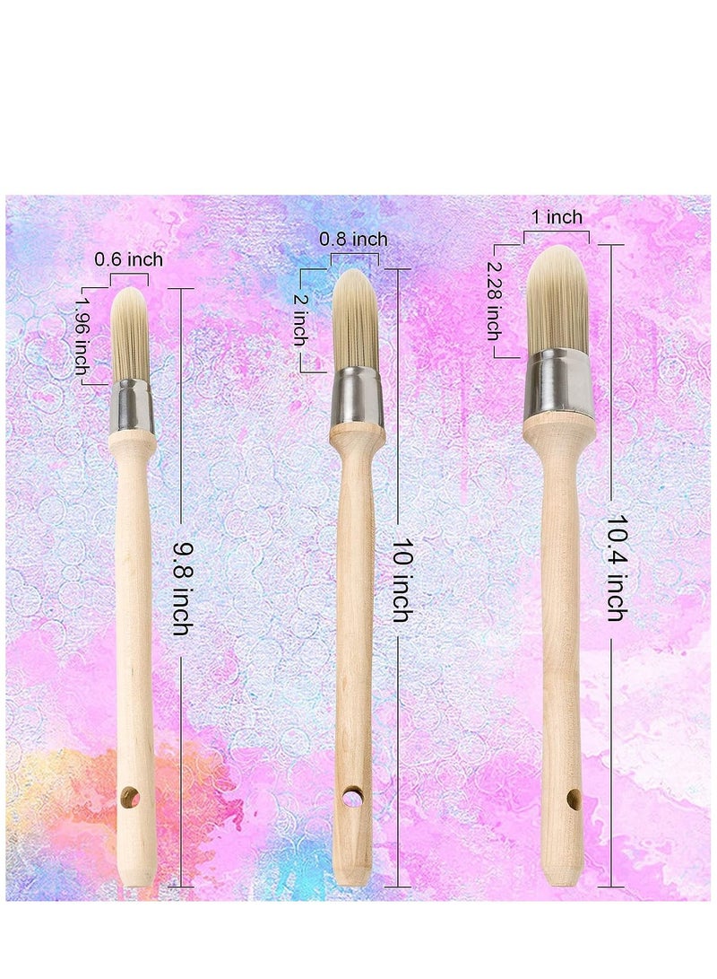 Y&D Trim Painting Tool 3 Packs with 0.6Inch 0.75Inch 1Inch Small Paint Brushes for Walls Touch Up Edge Round Brush House Wall Edges - Image 3