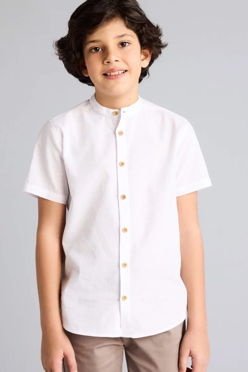 ديفاكتو Boy Linen Look Shirt