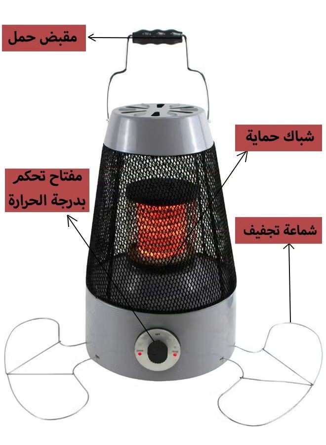 كادي ون مدفأة كهربائية تدفئة 360 درجة دفاية 3 مستويات للتدفئة بقوة 2000 واط - Image 2