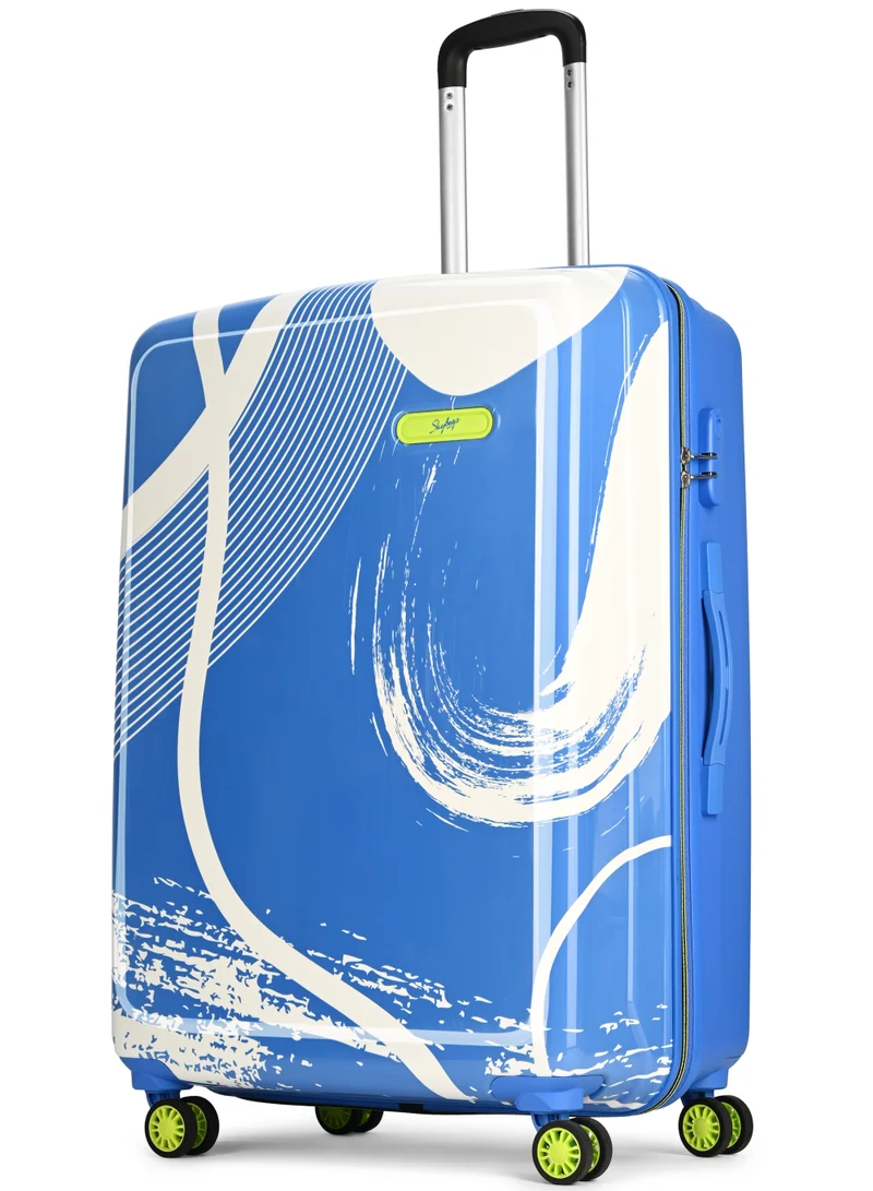 Skybags SPLASH Check-in 28 Inch Polypropylene(PP), 4 Spinner Double Wheel Trolley Bags for Travel, Hard Case Lightweight Bag with TSA Lock, Tough Suitcase for Travel (Large), Blue