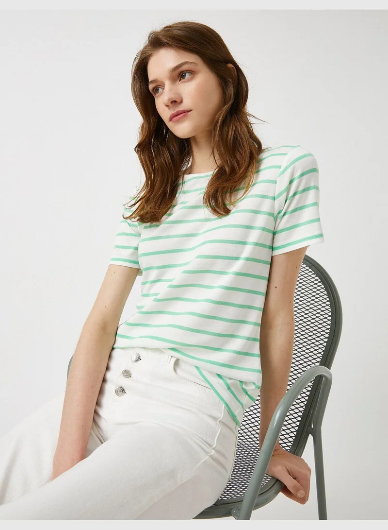KOTON Striped T-Shirt Short Sleeve