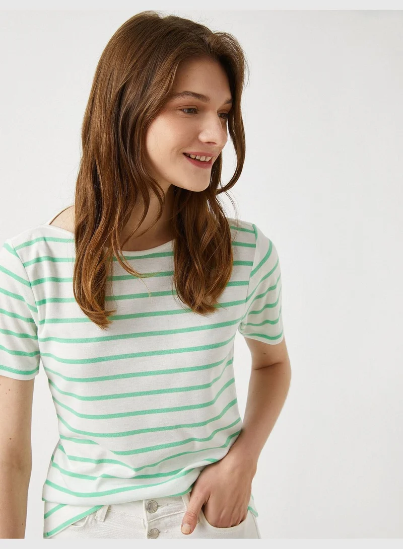 KOTON Striped T-Shirt Short Sleeve