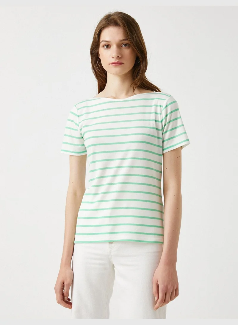 KOTON Striped T-Shirt Short Sleeve