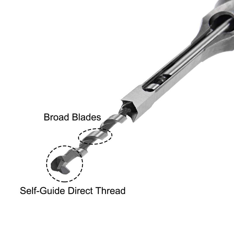uptodateproducts 6mm Square Hole Drill Bit 14 HighCarbon Steel Hollow Chisel Mortise Power Tool for Woodworking - Image 3