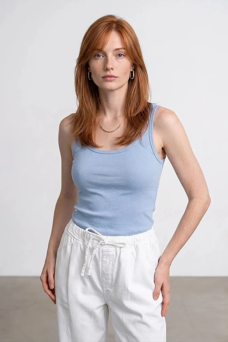 DILVIN Ribbed Fitted Camisole Top