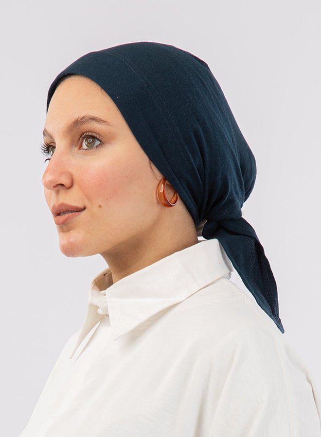 Tie Shop - Padded Cotton Bonnet - Denim Blue For Women