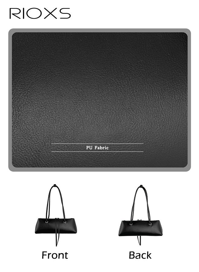 RIOXS Small Handbag For Women, PU Leather Shoulder Bag, Waterproof Fashion Hobo Bag, Ladies' Stylish Bag, Elegant Underarm Bag, Soild Women Bag, Ladies Tote Bag For Daily Work/ Travel/ Shopping Or Dating-Black Handbag - Image 3