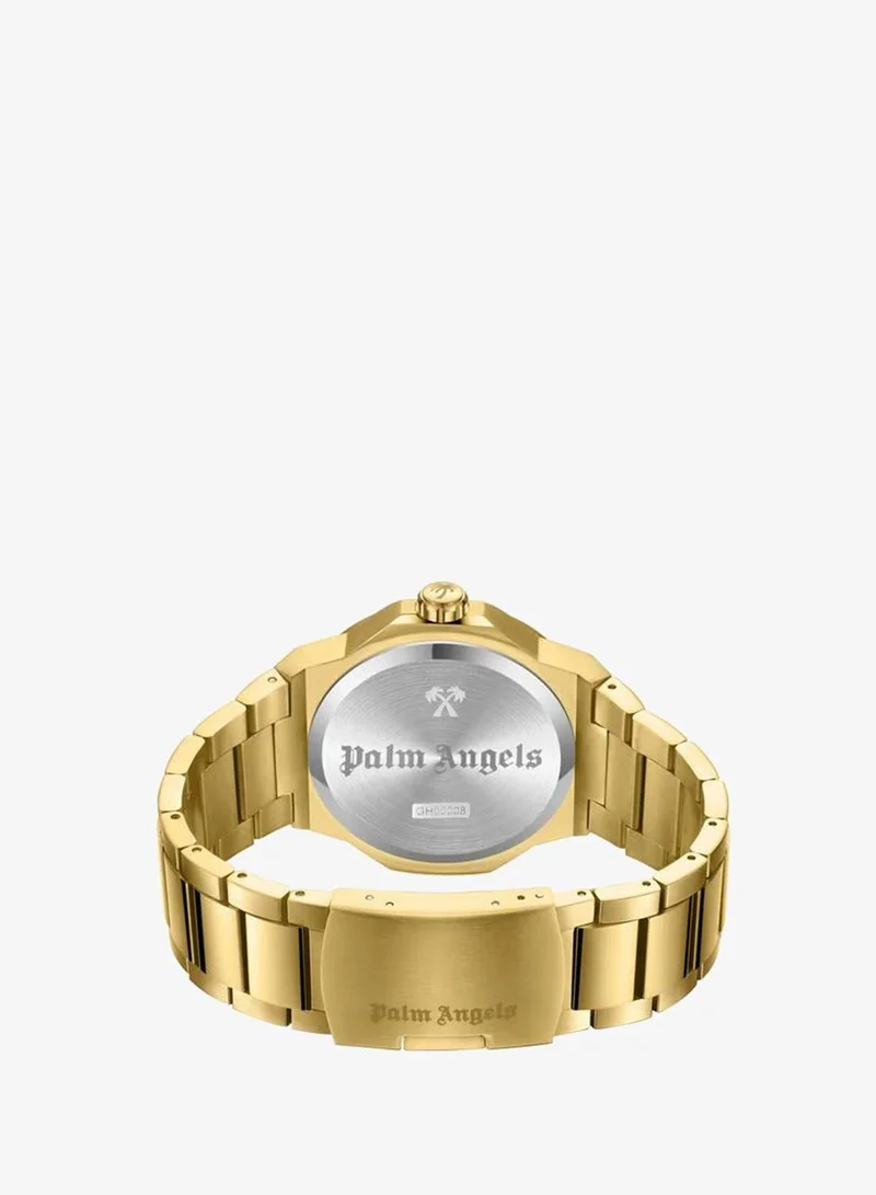 Palm Angels Silver Stratos Silver Dial Gold Stainless Steel Bracelet Analog Watch for Men, 44mm for Men | Best Price UAE
