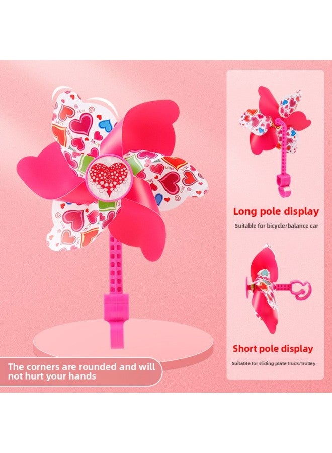 Colorful Rotating Windmill Toy Children's Cart Scooter Decoration Outdoor Pendant Baby Car Hanging Bicycle Baby-Color:Small Airplane Windmill [speed Pole + Short Pole] - Image 4