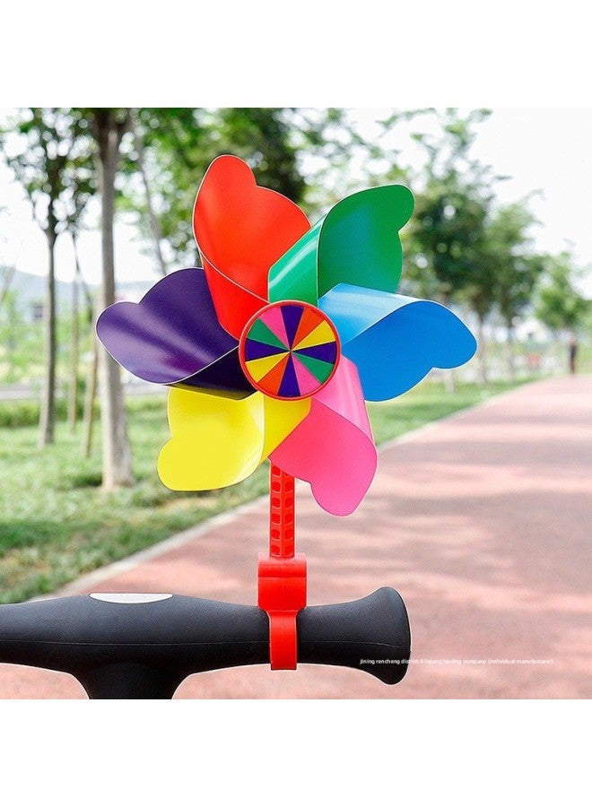 Colorful Rotating Windmill Toy Children's Cart Scooter Decoration Outdoor Pendant Baby Car Hanging Bicycle Baby-Color:Small Airplane Windmill [speed Pole + Short Pole] - Image 2